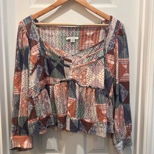 American eagle babydoll patchwork top L